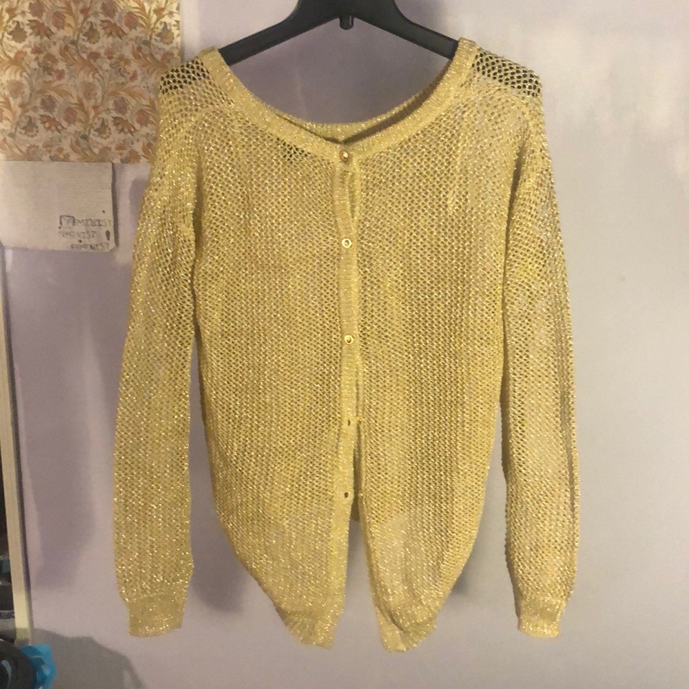 Metallic Gold Thread Cardigan